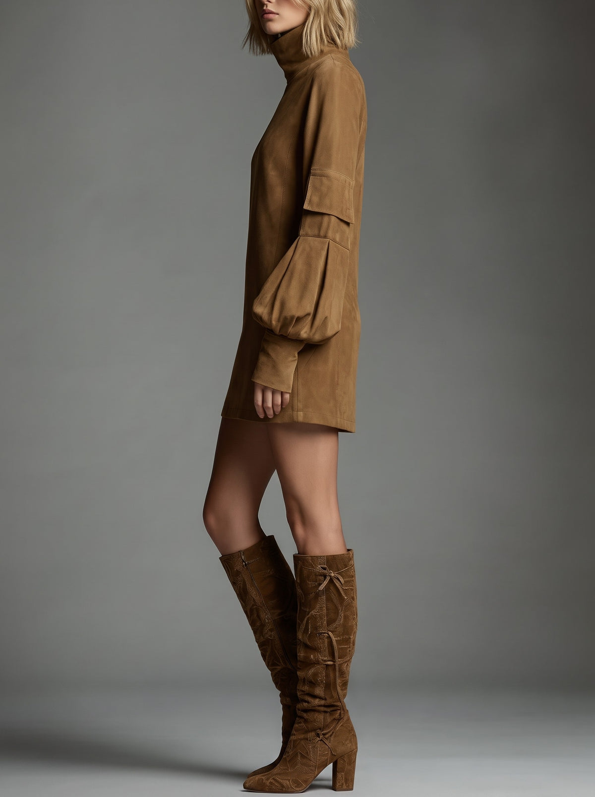 Bibiana · Vestido corto oversize de ante