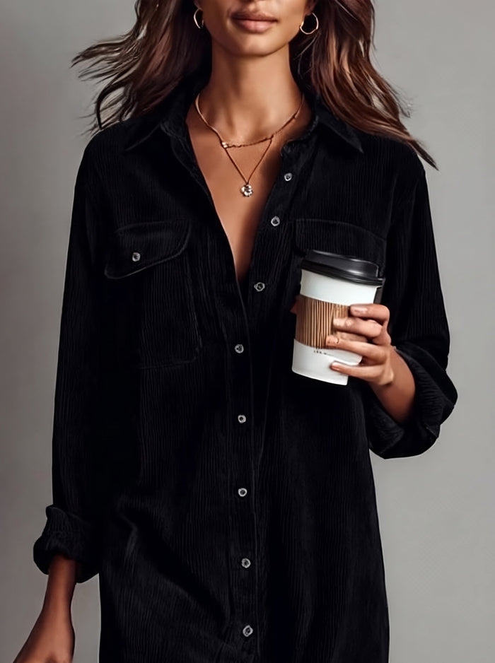 Beatriz · Vestido midi de pana negro
