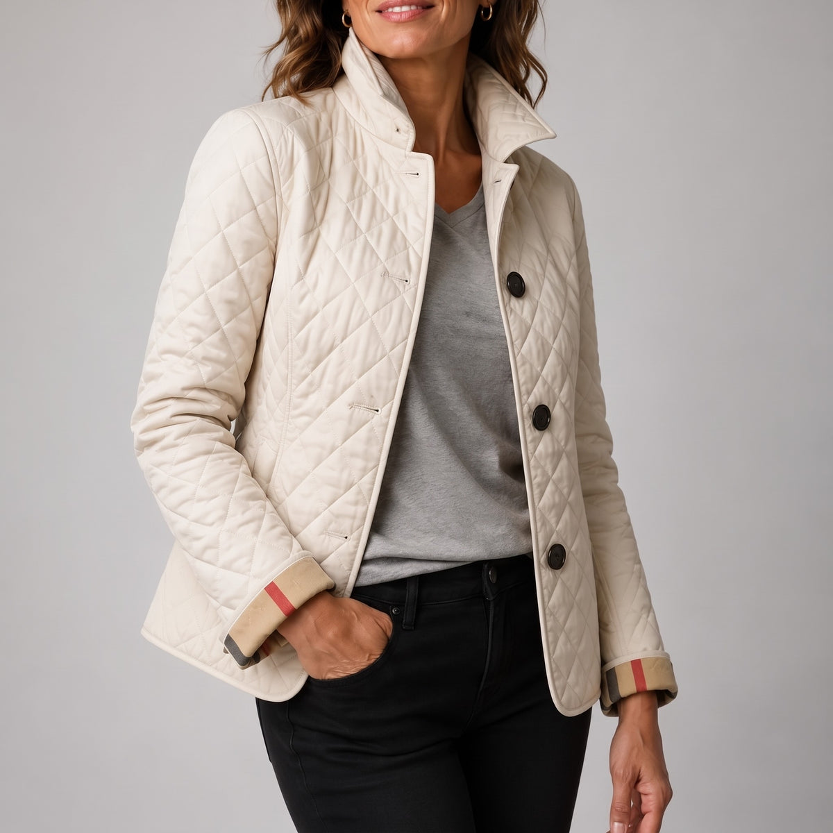 Aurora · Chamarra acolchada ligera beige
