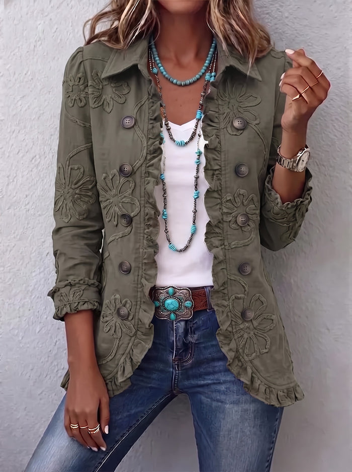 Amparo · Chaqueta bordada con olanes